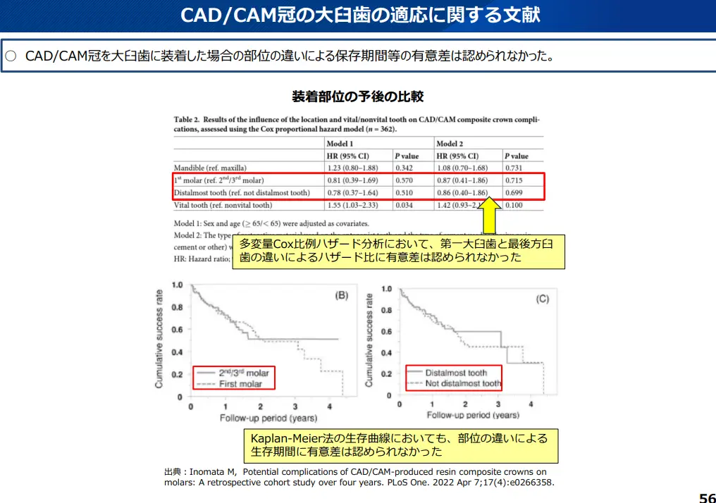 CAD/CAM冠の大臼歯適応に関する文献